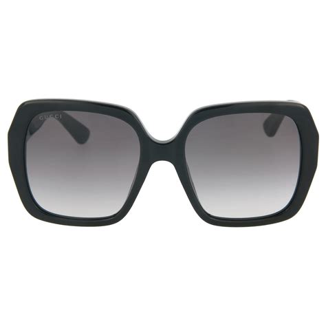 Gucci Square/Rectangle Sunglasses Black Black Grey Luxury .